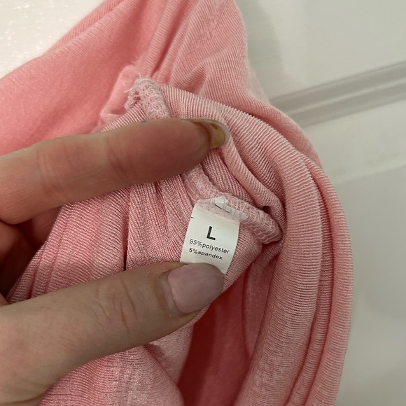 Light Pink Shimmery One Shoulder Top - Picture 3 of 4